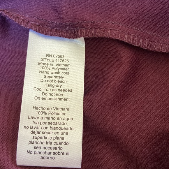 SLNY dress sz 10 eggplant purple euc tiered - Picture 5 of 5